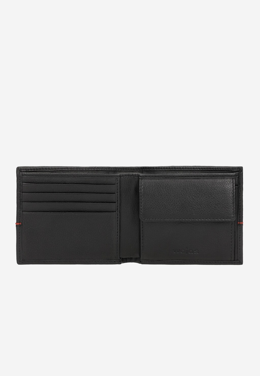 Czarny portfel męski z czerwonym paskiem 91061-51 Widok 5