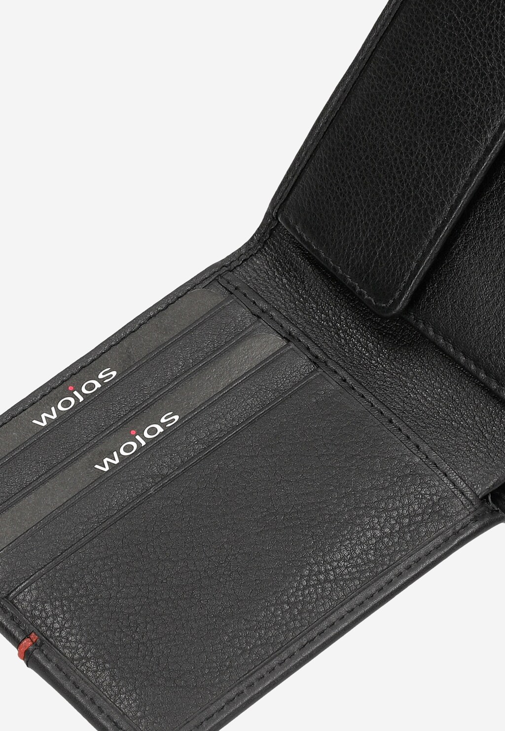 Czarny portfel męski z czerwonym paskiem 91061-51 Widok 6