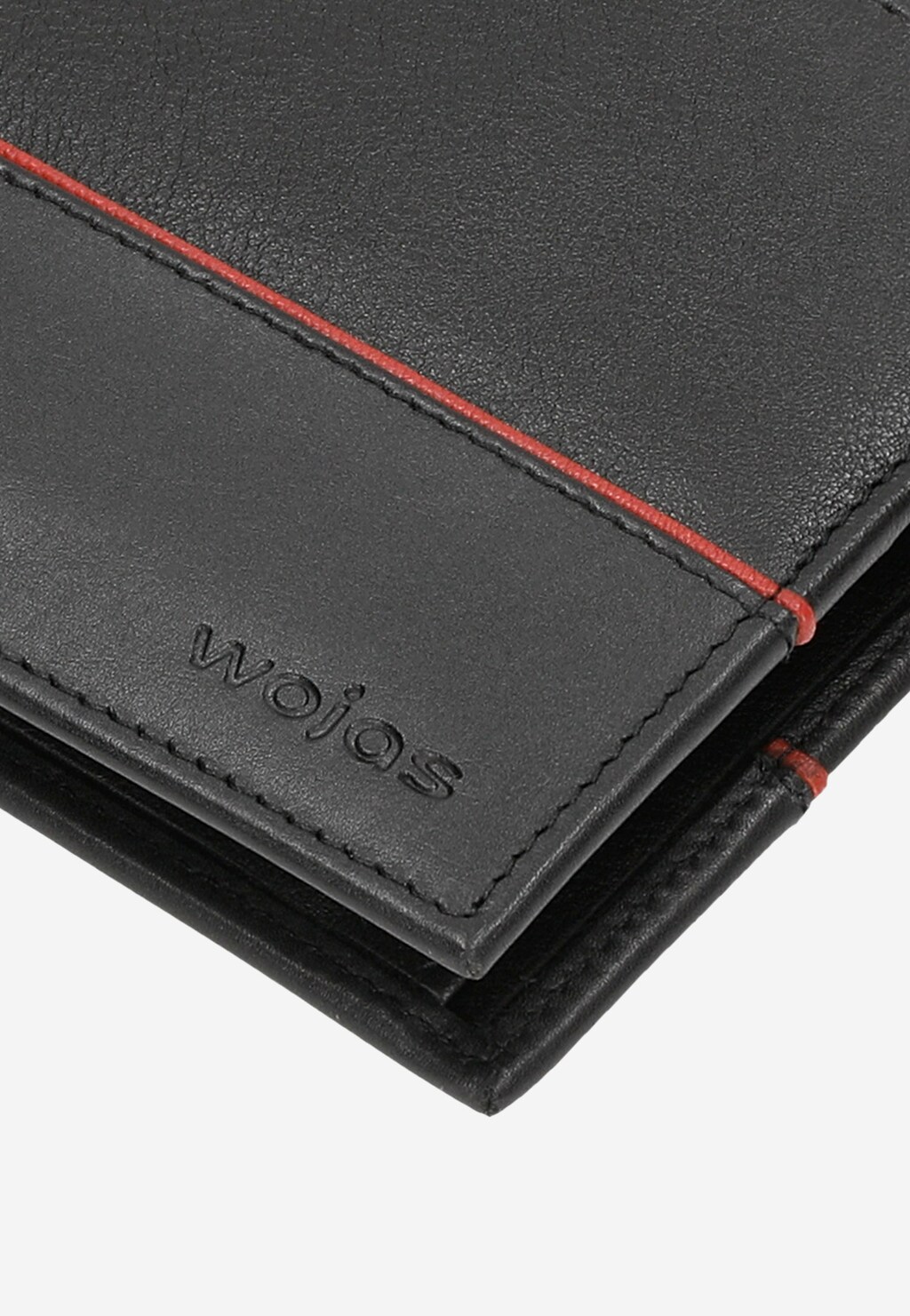 Czarny portfel męski z czerwonym paskiem 91061-51 Widok 7