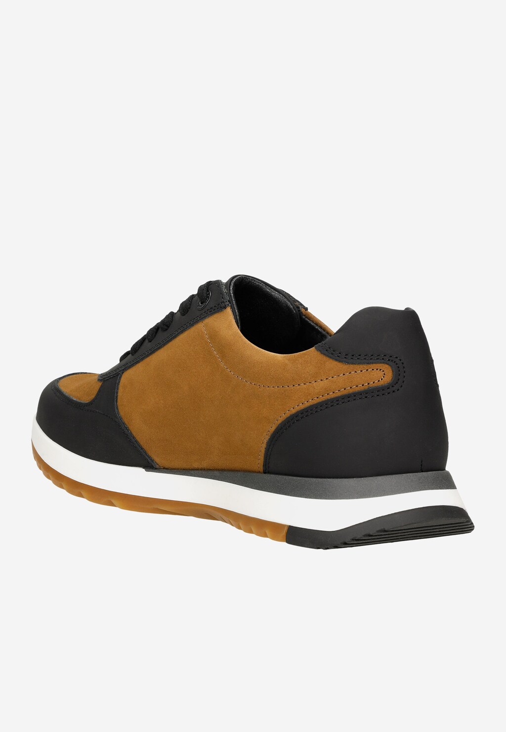 Czarne sneakersy męskie z brązowymi wstawkami 10132-78 Widok 4