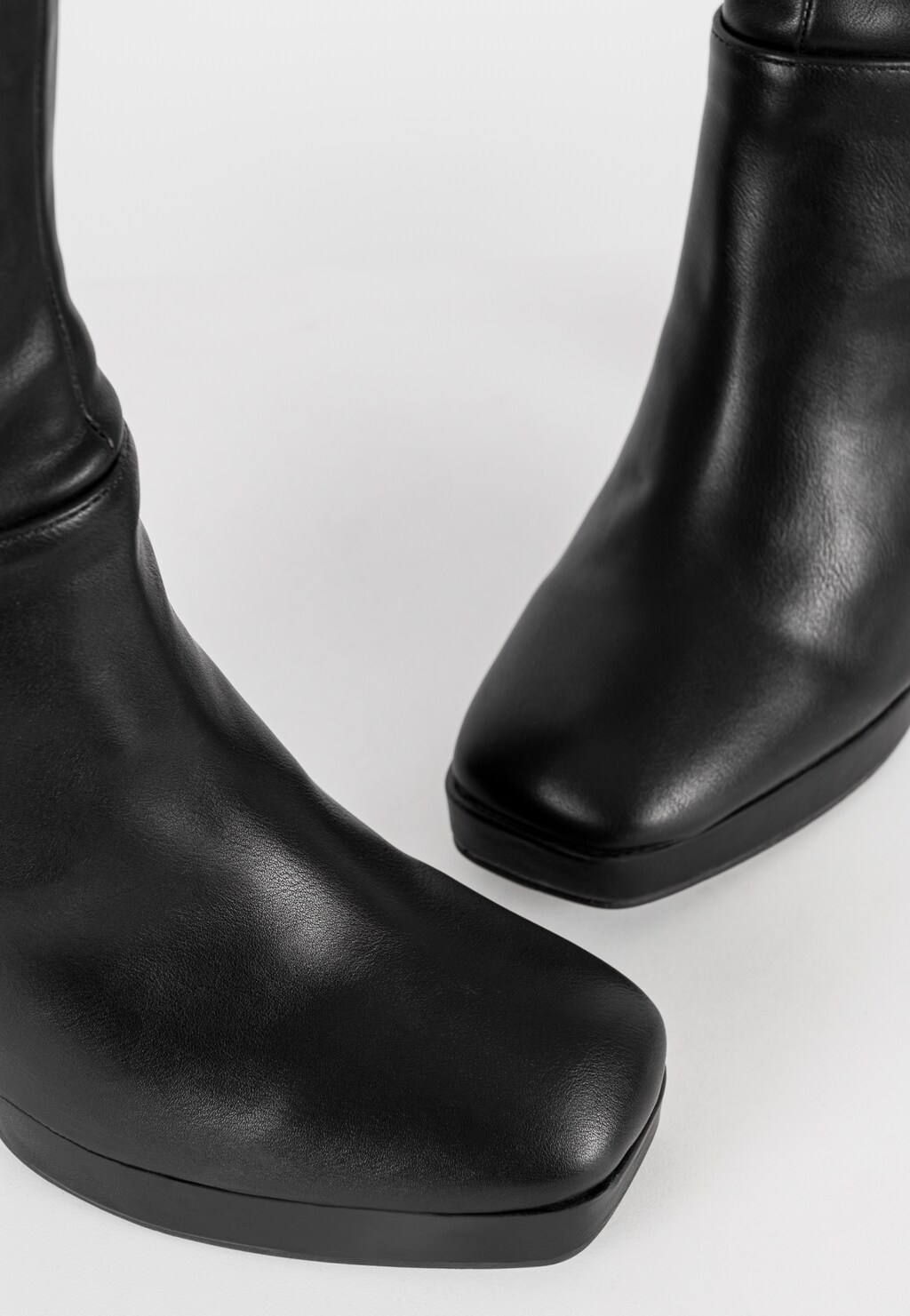 WJS czarne kozaki damskie na obcasie typu słupek WJS45033-51 Widok 3