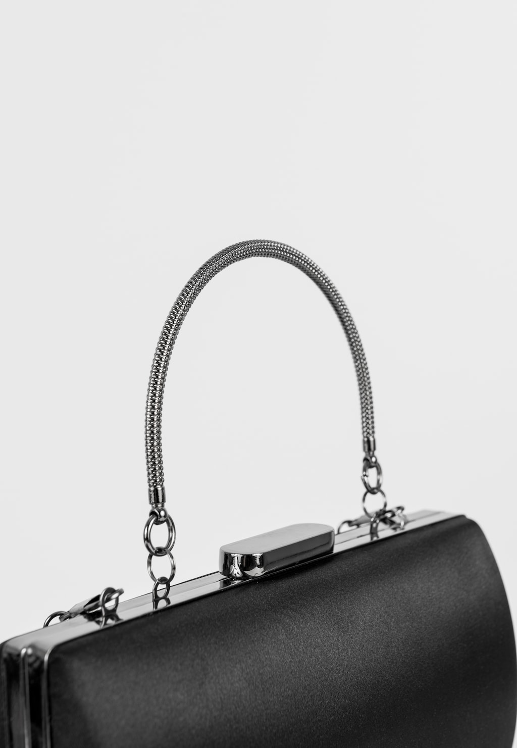 WJS czarna wieczorowa torebka damska ze srebrnym łańcuszkiem WJS76131-11 Widok 4