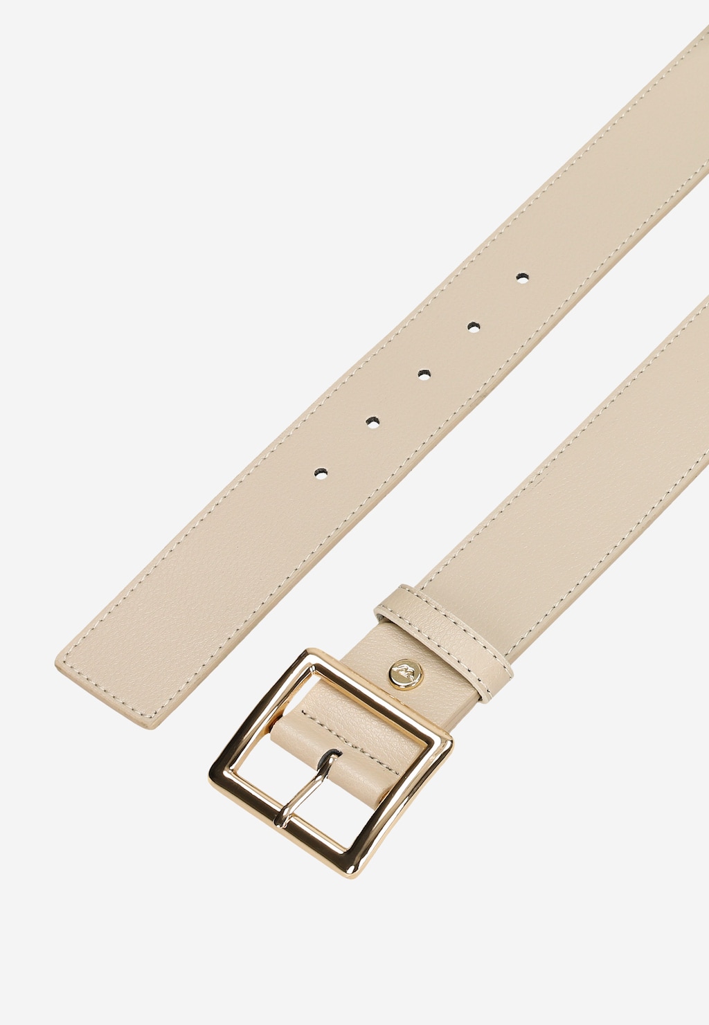 Elegantní béžový dámský pásek se zlatou přezkou 93071-54 Widok 5