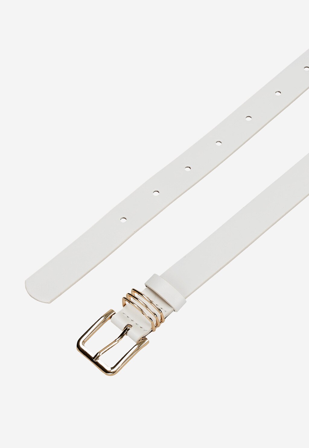 WJS biały pasek damski ze złotą klamrą WJS91013-50 Widok 3