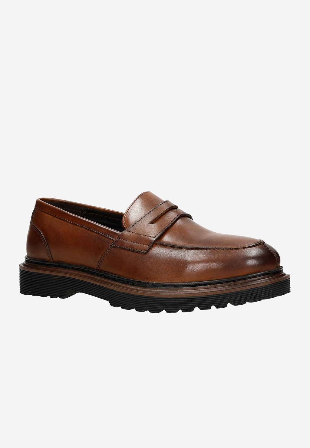 Hnedé pánske poltopánky so širokým podpätkom 10138-53 Widok 3