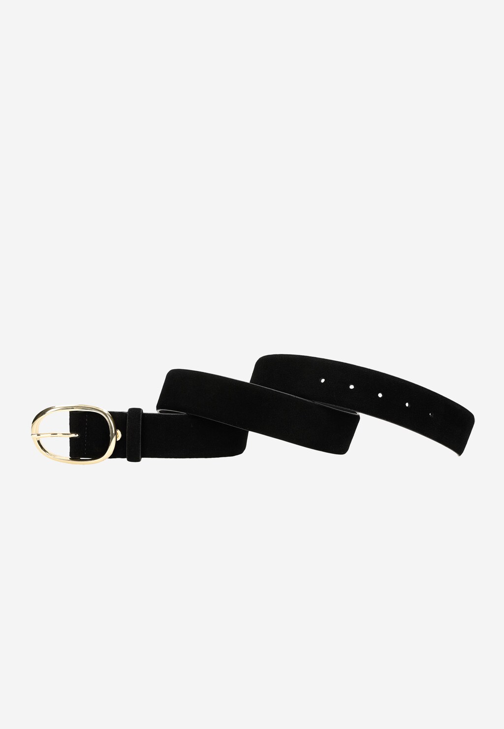 Czarny pasek damski z dwoiny welurowej 93055-61 Widok 3