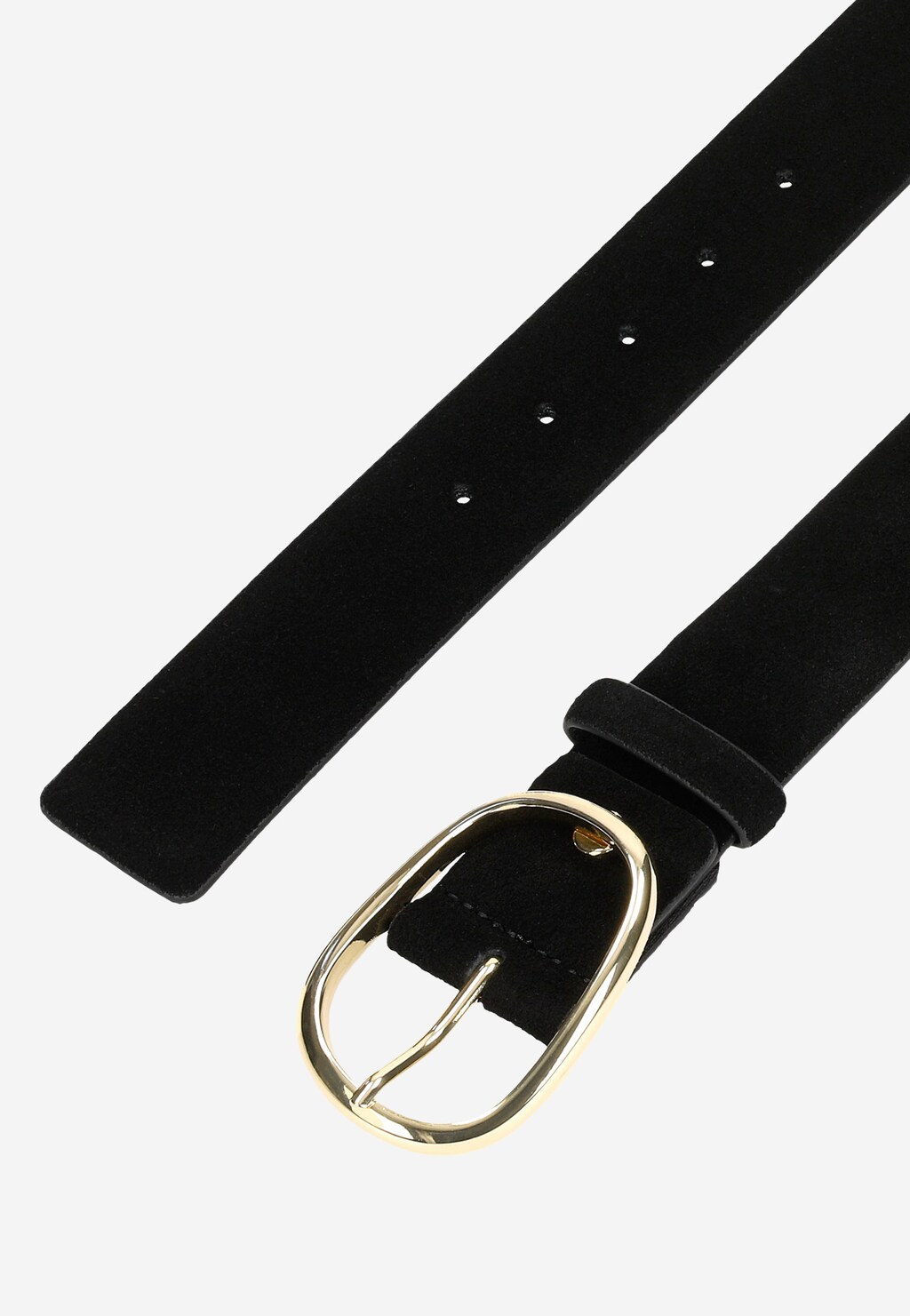 Czarny pasek damski z dwoiny welurowej 93055-61 Widok 5