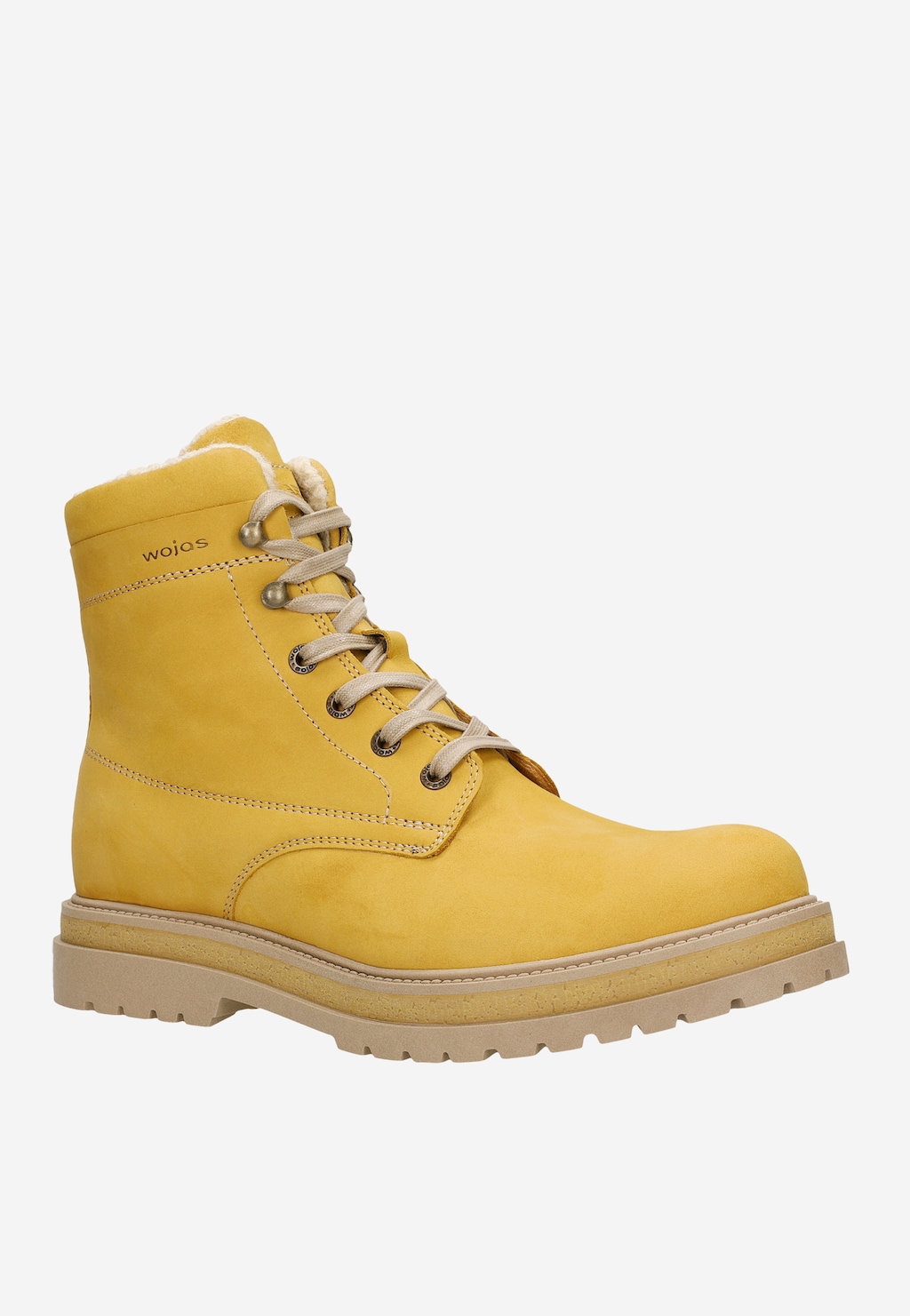 Żółte ocieplane trzewiki męskie z nubuku 24077-27 Widok 3