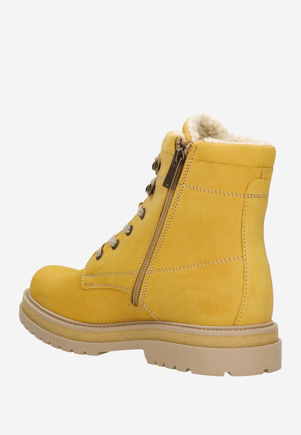 Żółte ocieplane trzewiki męskie z nubuku 24077-27 Widok 4