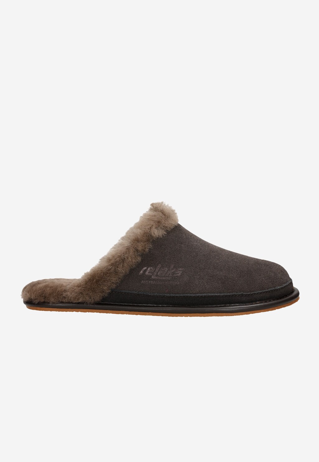 RELAKS brązowe skórzane kapcie z futerkiem R34003-62 Widok 2