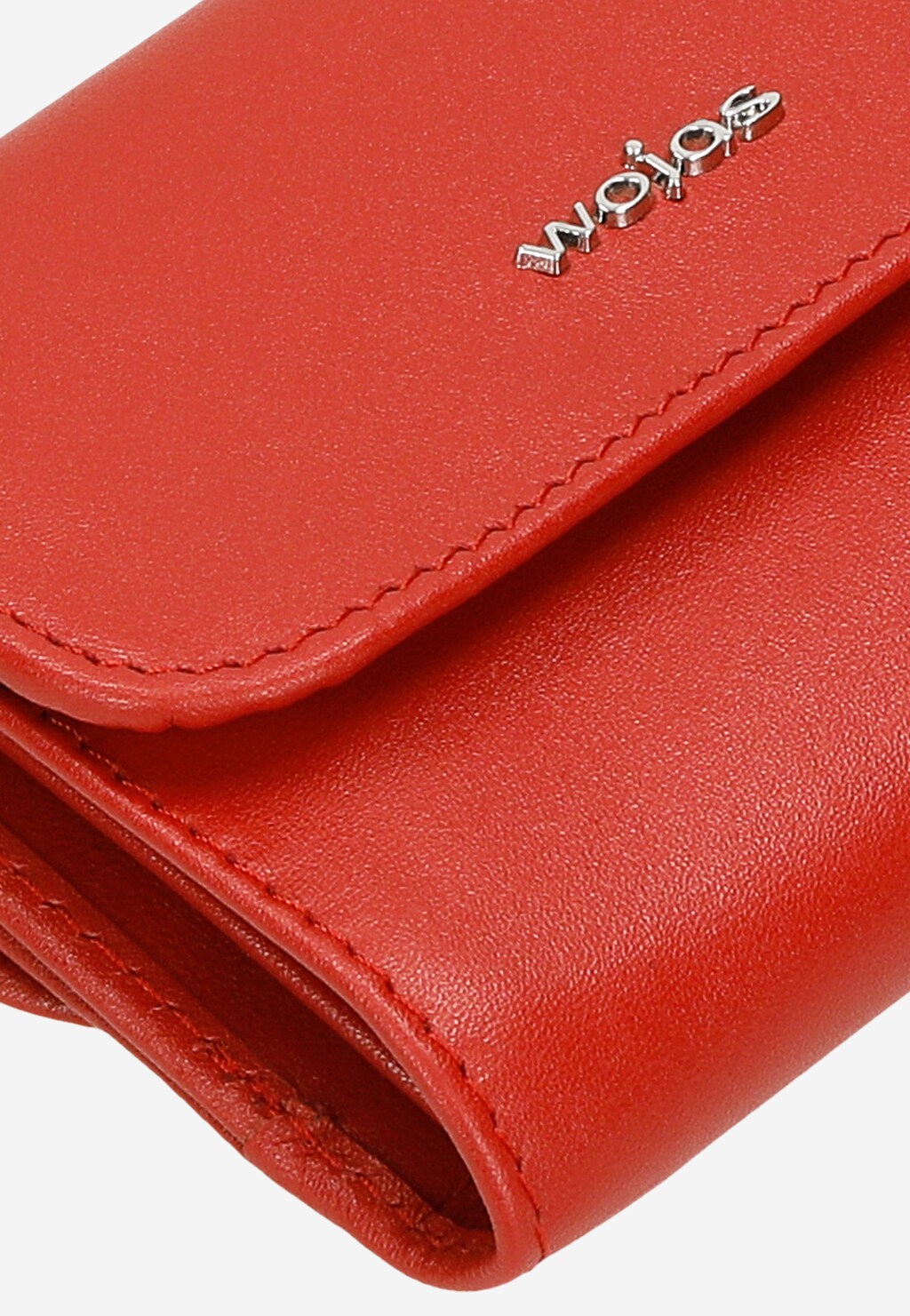 Mały czerwony portfel damski ze skóry licowej 91068-55 Widok 7