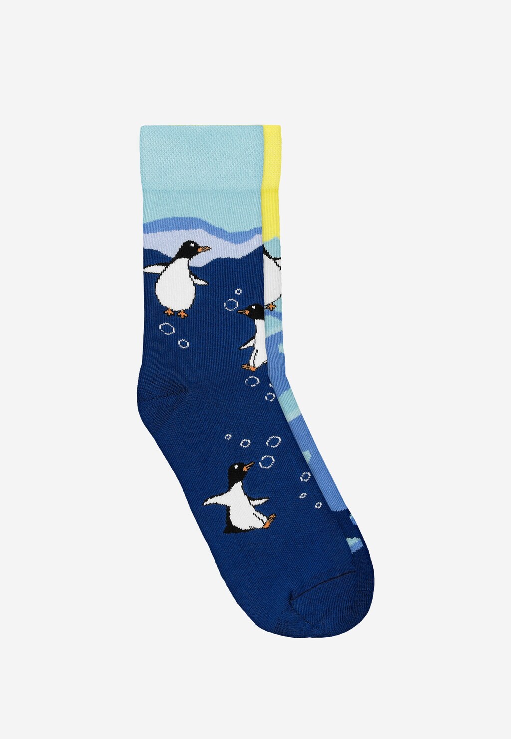 Veselé bavlněné ponožky pánské s motivem tučňáků 97090-86 Widok 1