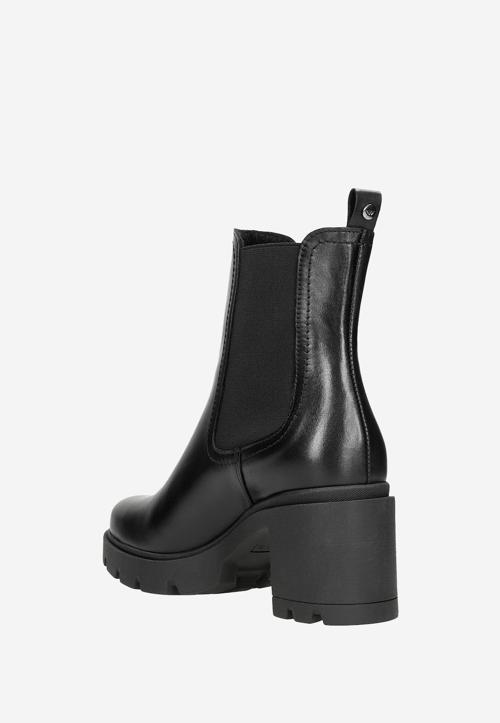 Klasické dámske chelsea topánky na podpätku v čiernej farbe 55109-51 Widok 4