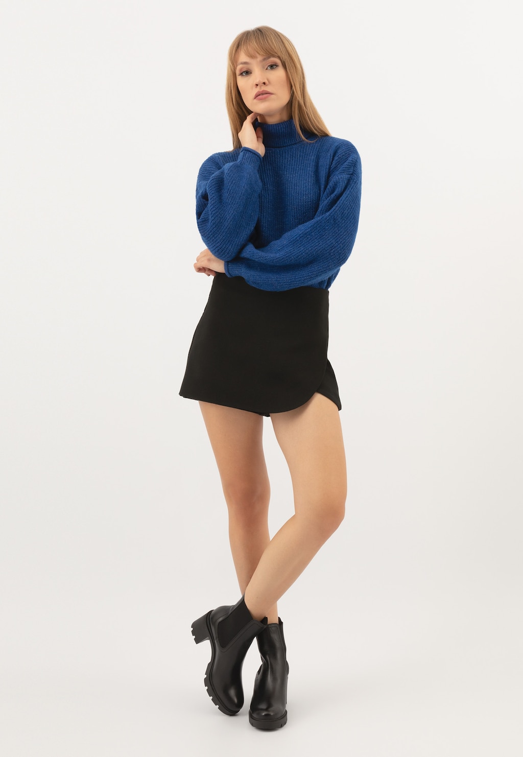 Klasické dámske chelsea topánky na podpätku v čiernej farbe 55109-51 Widok 7