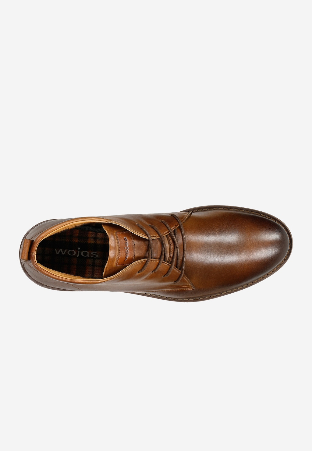 Jasnobrązowe klasyczne trzewiki męskie ze skóry licowej 24053-53 Widok 5