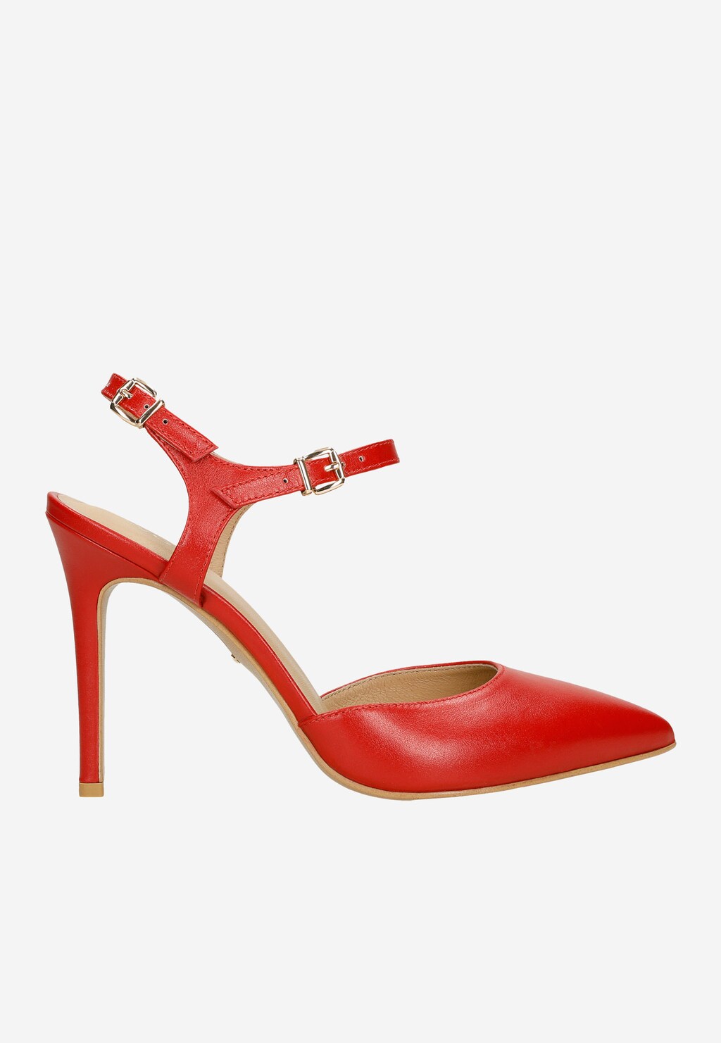Zmyselné červené lodičky dámske z lícovej kože 35103-55 Widok 2