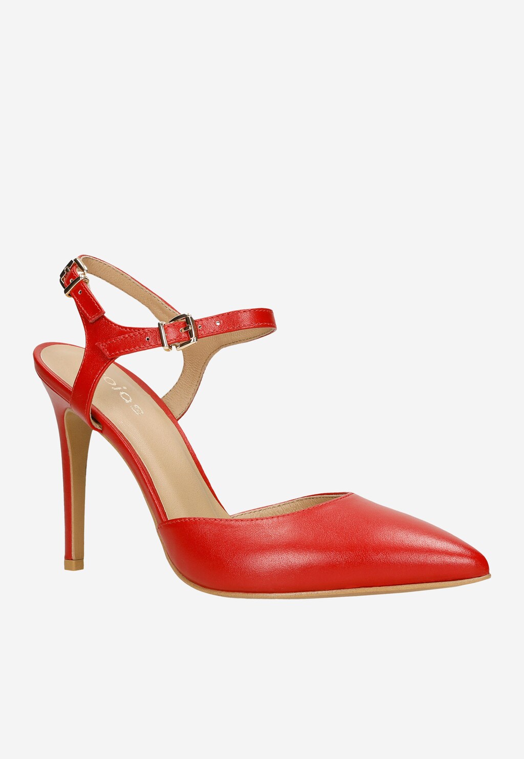Zmyselné červené lodičky dámske z lícovej kože 35103-55 Widok 3
