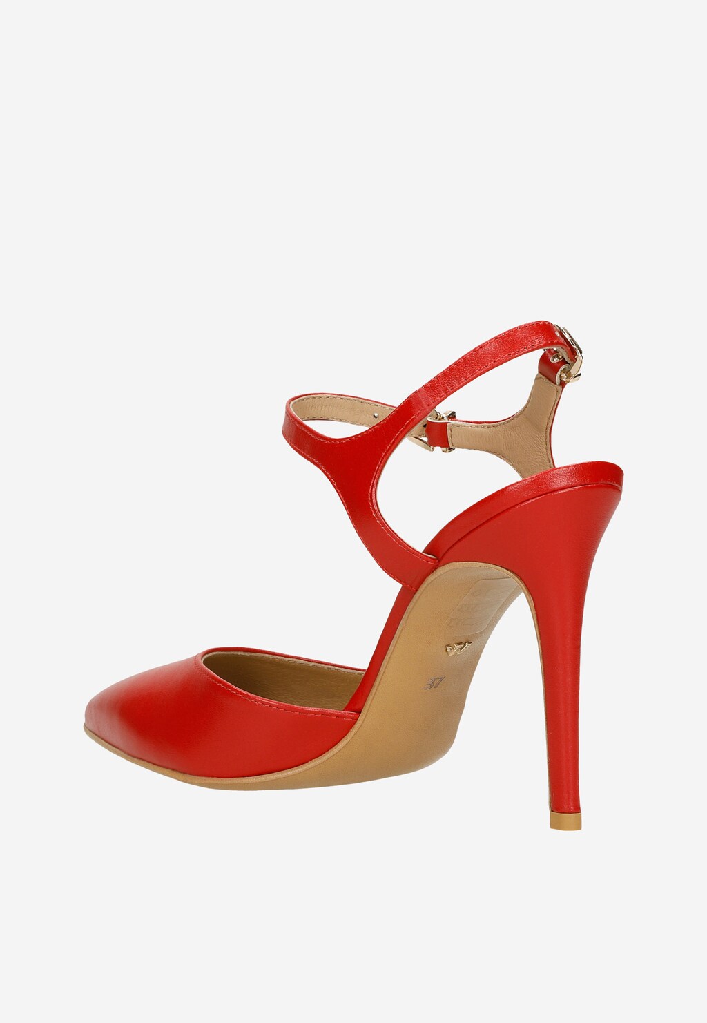 Zmyselné červené lodičky dámske z lícovej kože 35103-55 Widok 4
