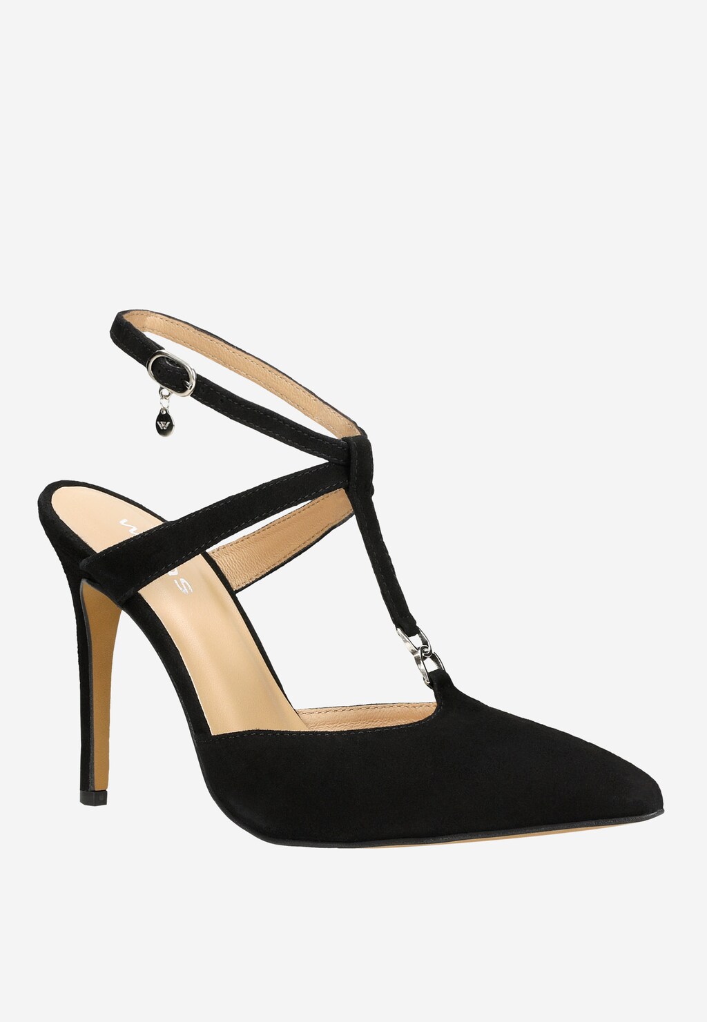 Rafinované lodičky dámske z čiernej velúrovej kože 35104-61 Widok 3