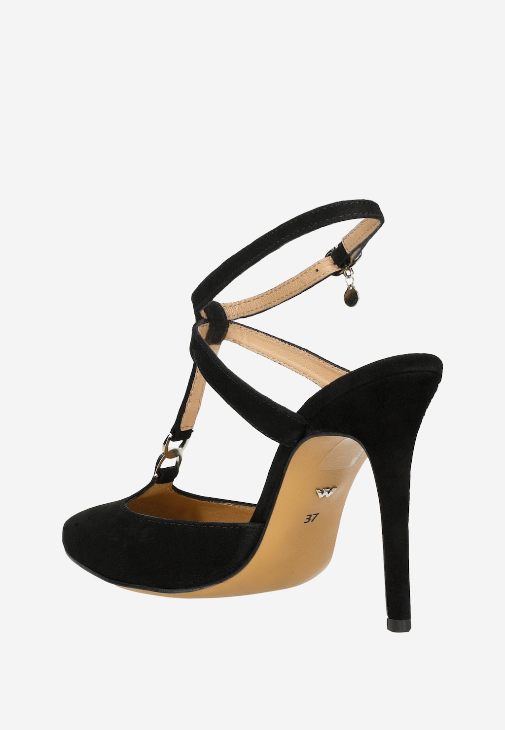 Rafinované lodičky dámske z čiernej velúrovej kože 35104-61 Widok 4