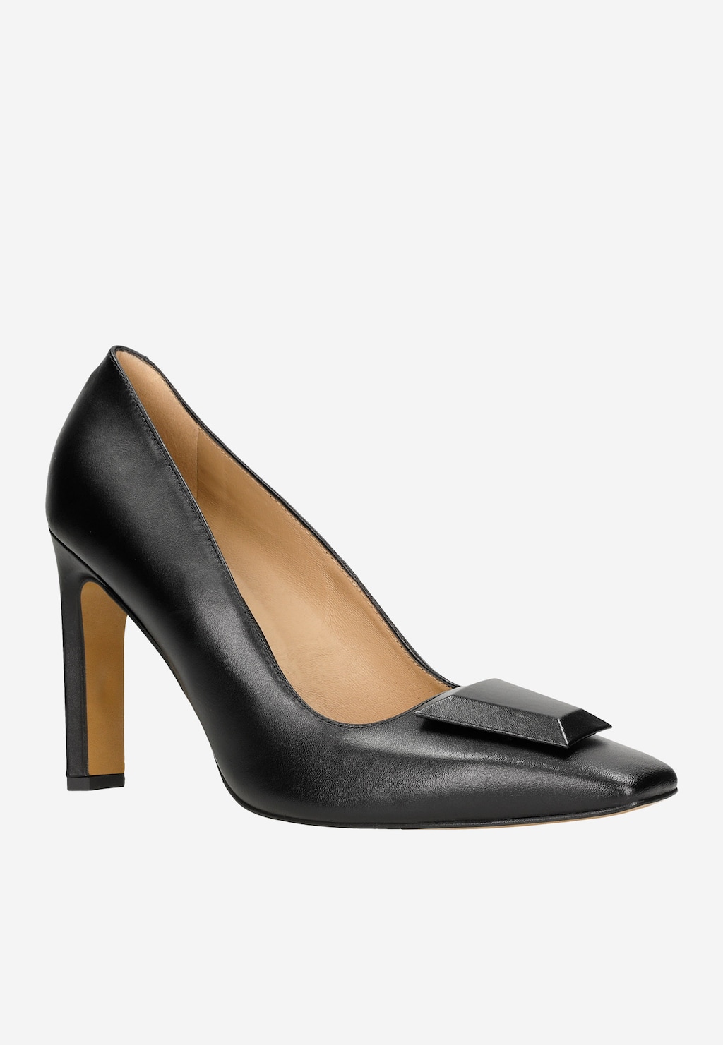 Čierne lodičky dámske z lícovej kože do práce aj na večierok 35119-51 Widok 3