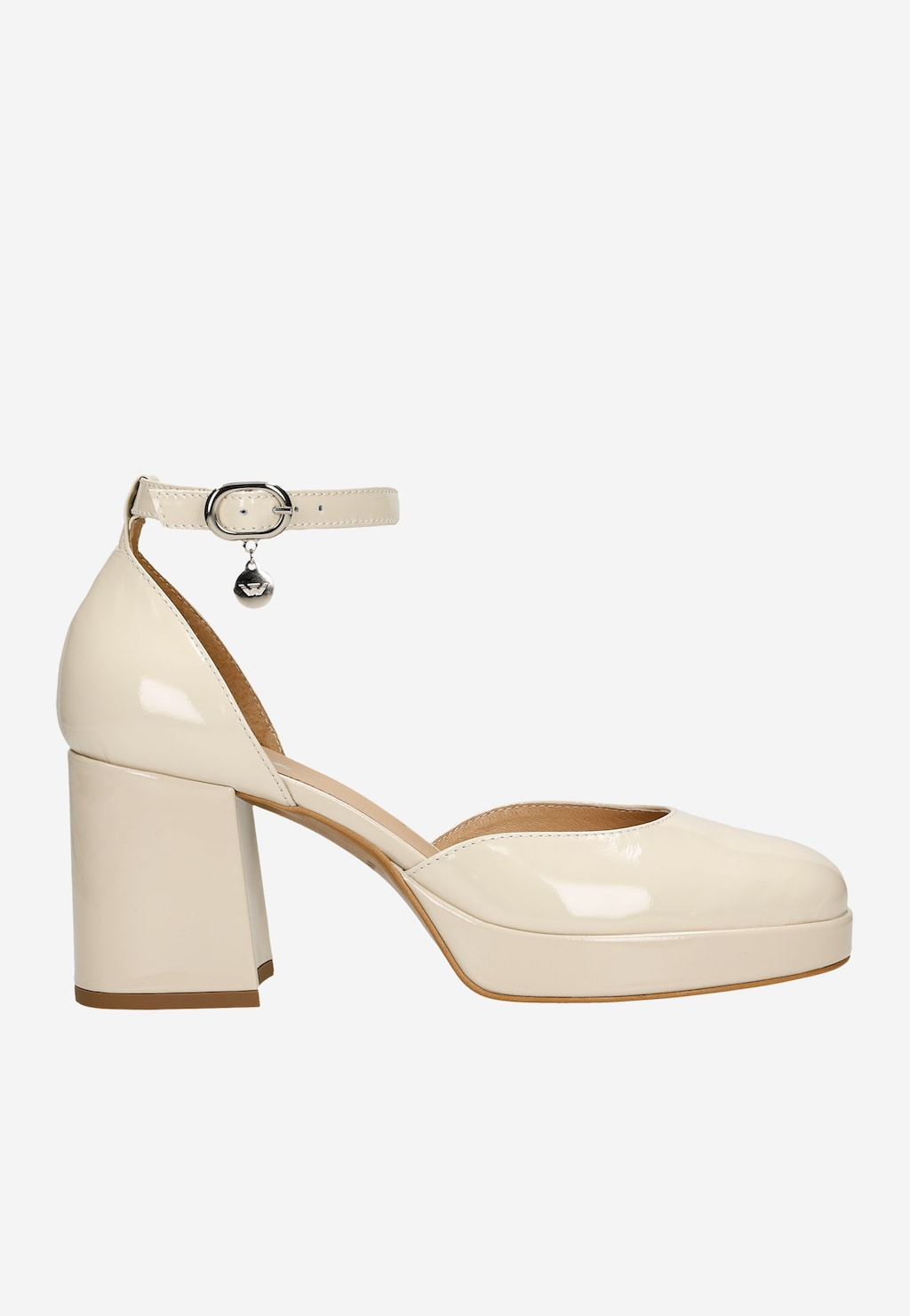 Pohodlné lodičky dámske z lakovanej béžovej kože 35084-34 Widok 2