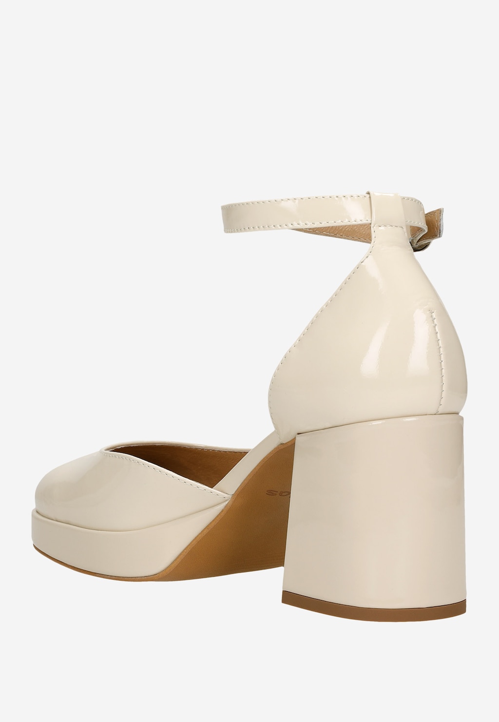 Pohodlné lodičky dámske z lakovanej béžovej kože 35084-34 Widok 4