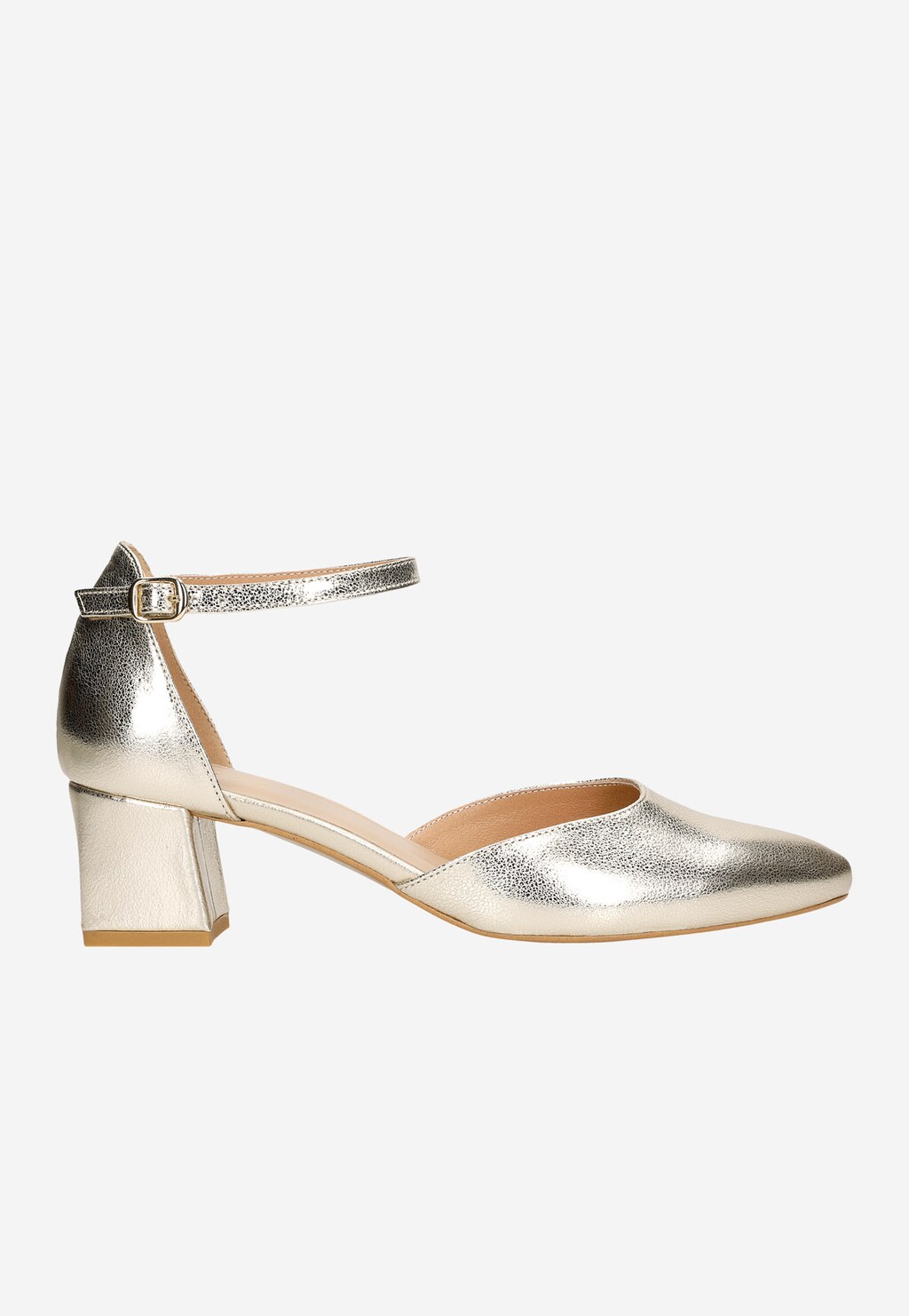 Lodičky dámske zo zlatej fóliovanej lícovej kože 35086-58 Widok 2