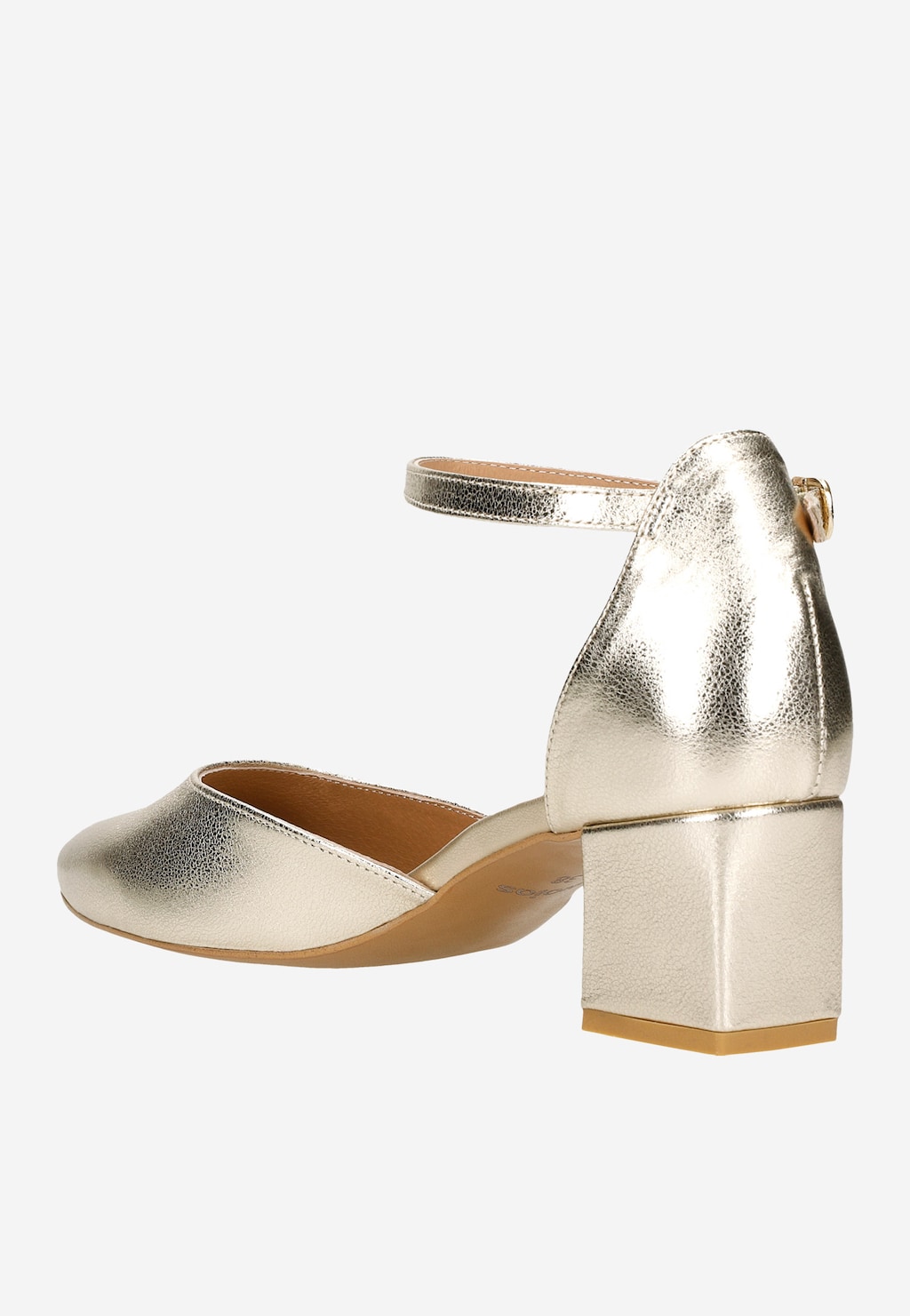 Lodičky dámske zo zlatej fóliovanej lícovej kože 35086-58 Widok 4