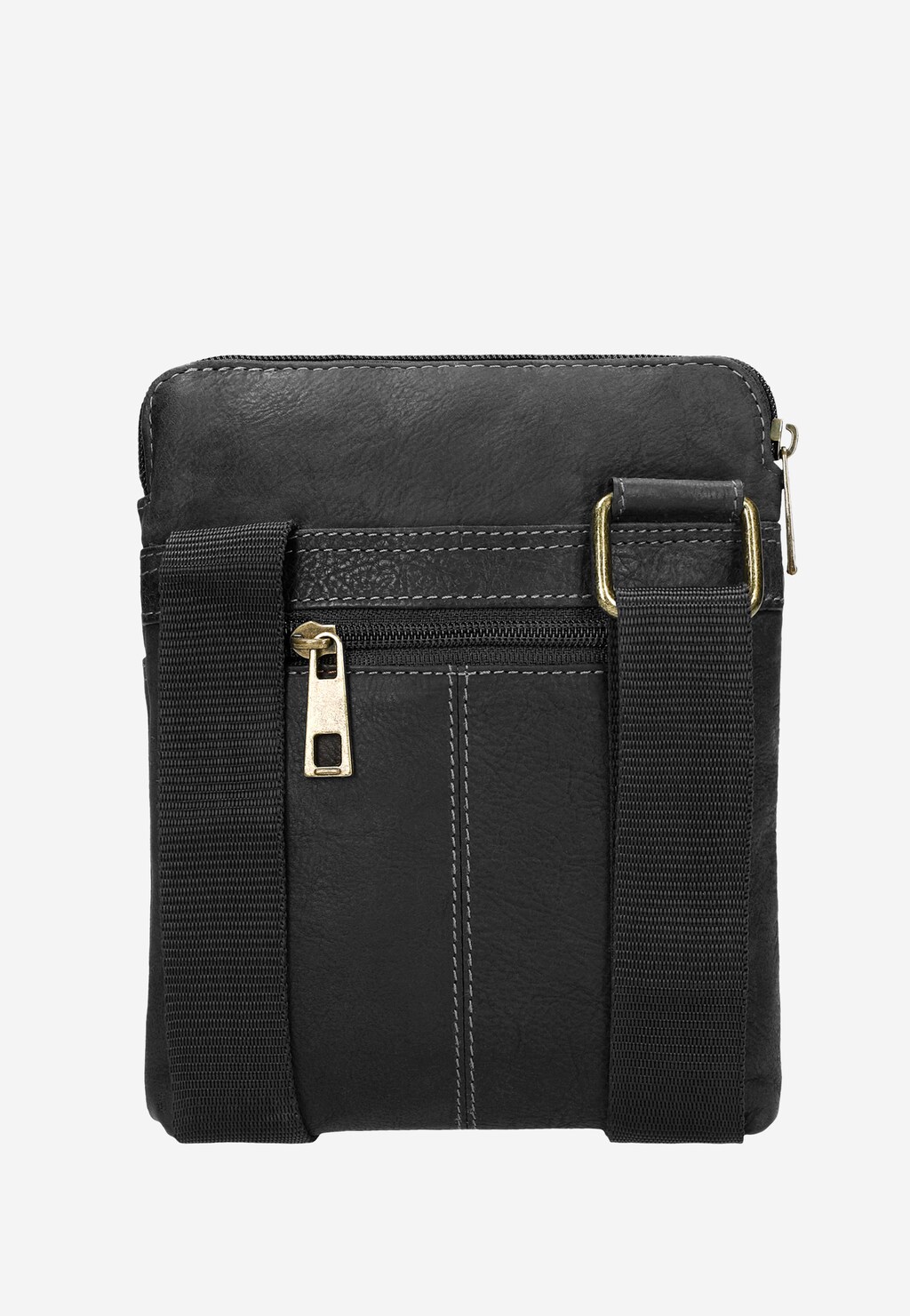 Čierna pánska kožená taška cez rameno na vychádzku i meeting 80325-21 Widok 4