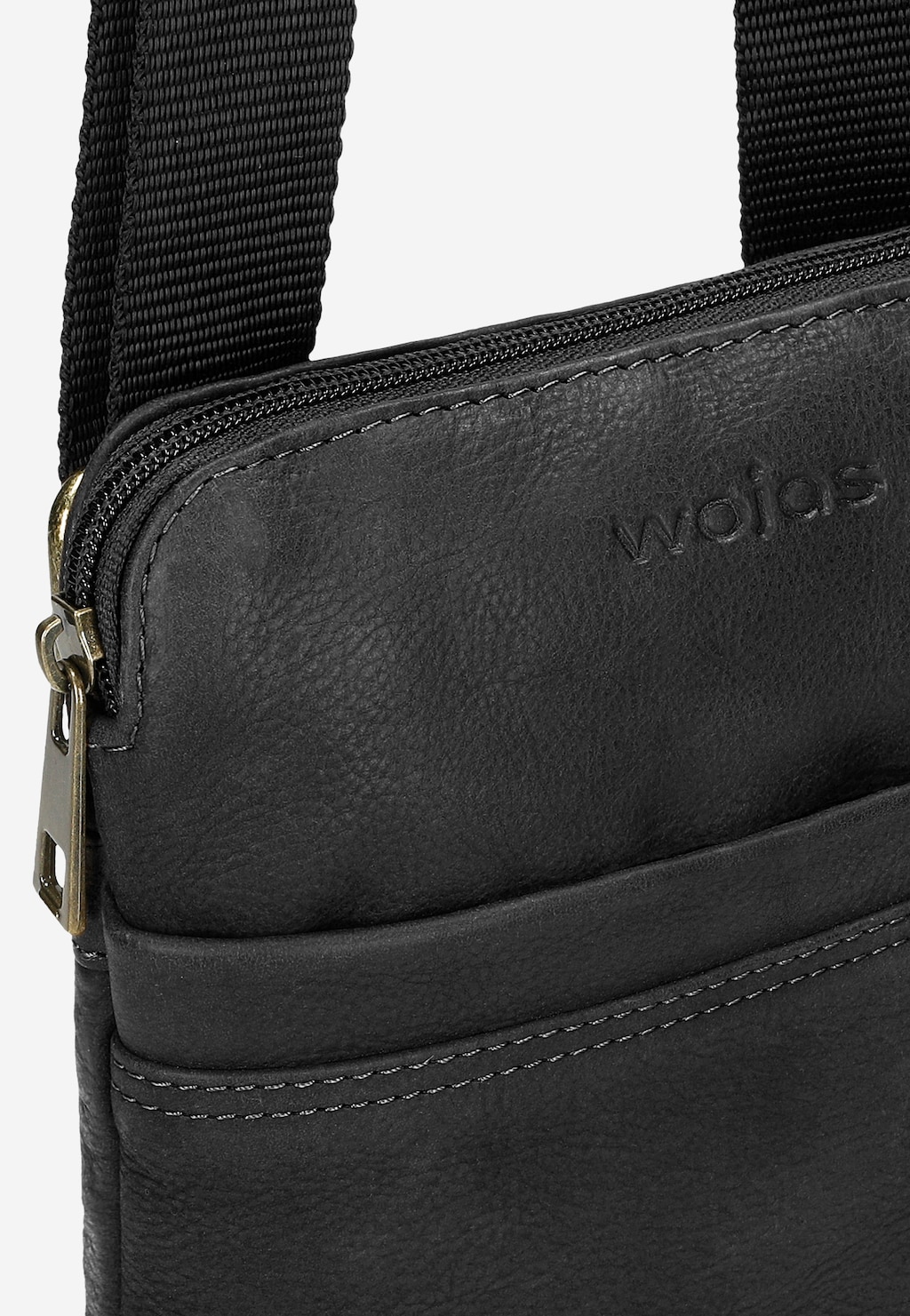 Čierna pánska kožená taška cez rameno na vychádzku i meeting 80325-21 Widok 7