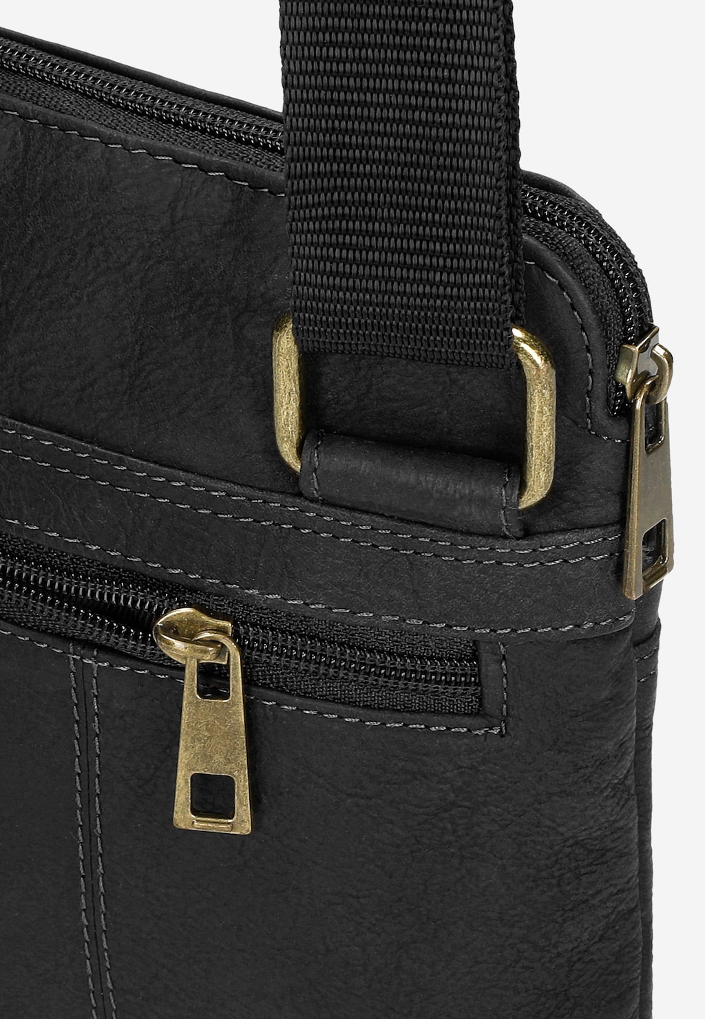 Čierna pánska kožená taška cez rameno na vychádzku i meeting 80325-21 Widok 8