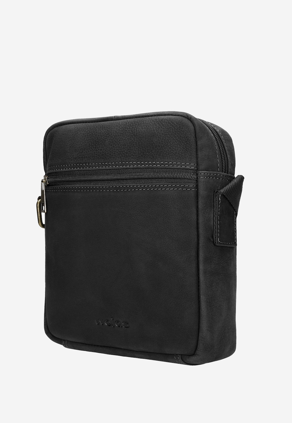 Czarna torba męska na ramię z nubuku olejowanego 80326-21 Widok 2