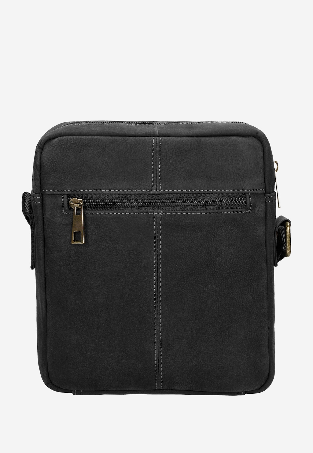 Czarna torba męska na ramię z nubuku olejowanego 80326-21 Widok 3