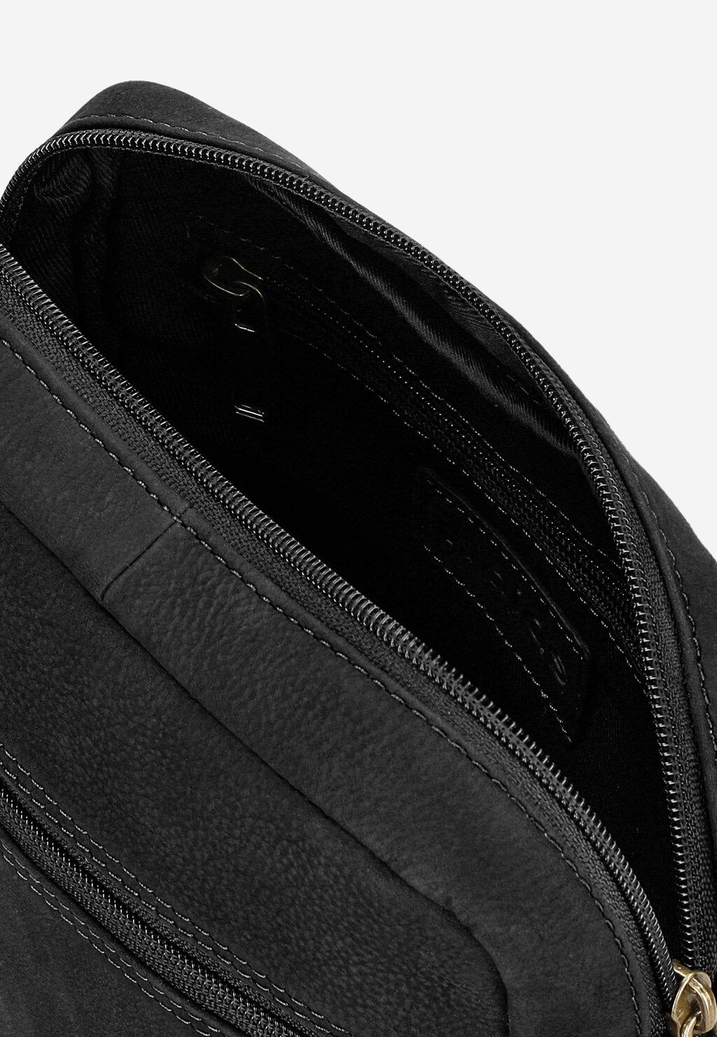 Czarna torba męska na ramię z nubuku olejowanego 80326-21 Widok 5