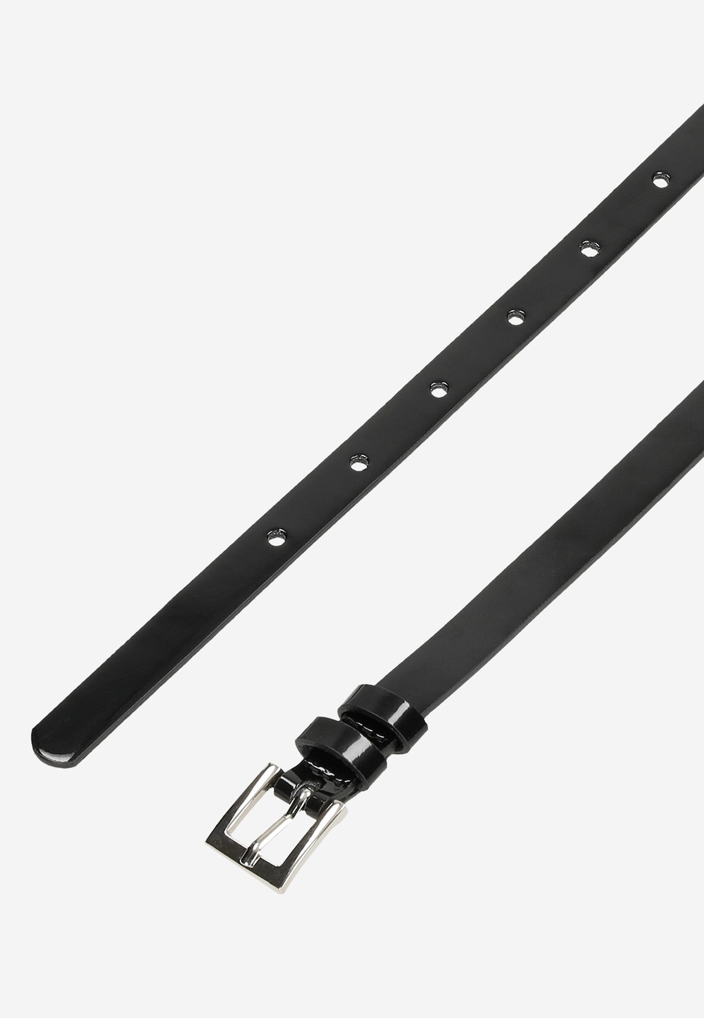WJS wąski pasek damski czarny ze srebrną klamrą WJS91043-31 Widok 3