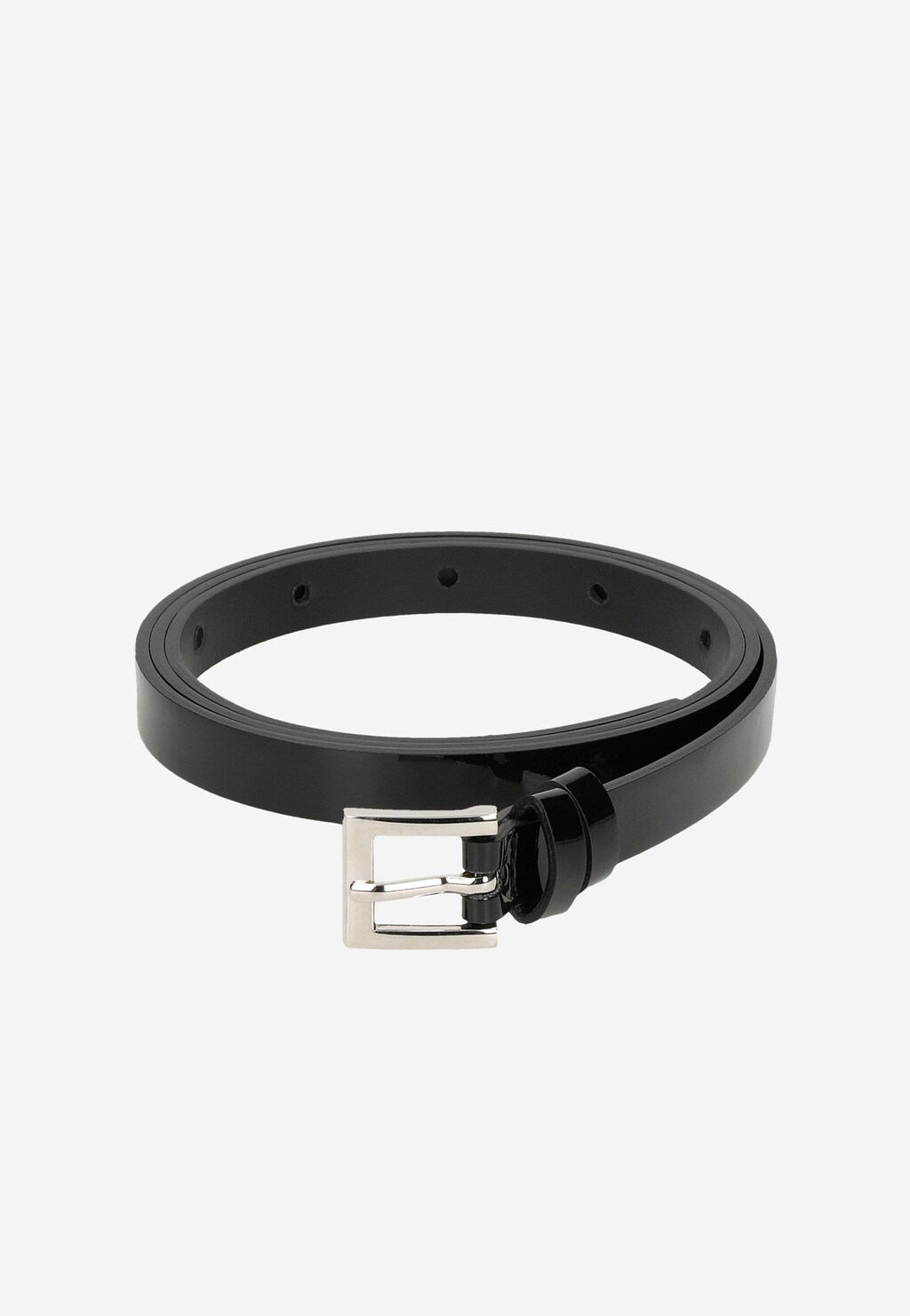 WJS wąski pasek damski czarny ze srebrną klamrą WJS91043-31 Widok 4