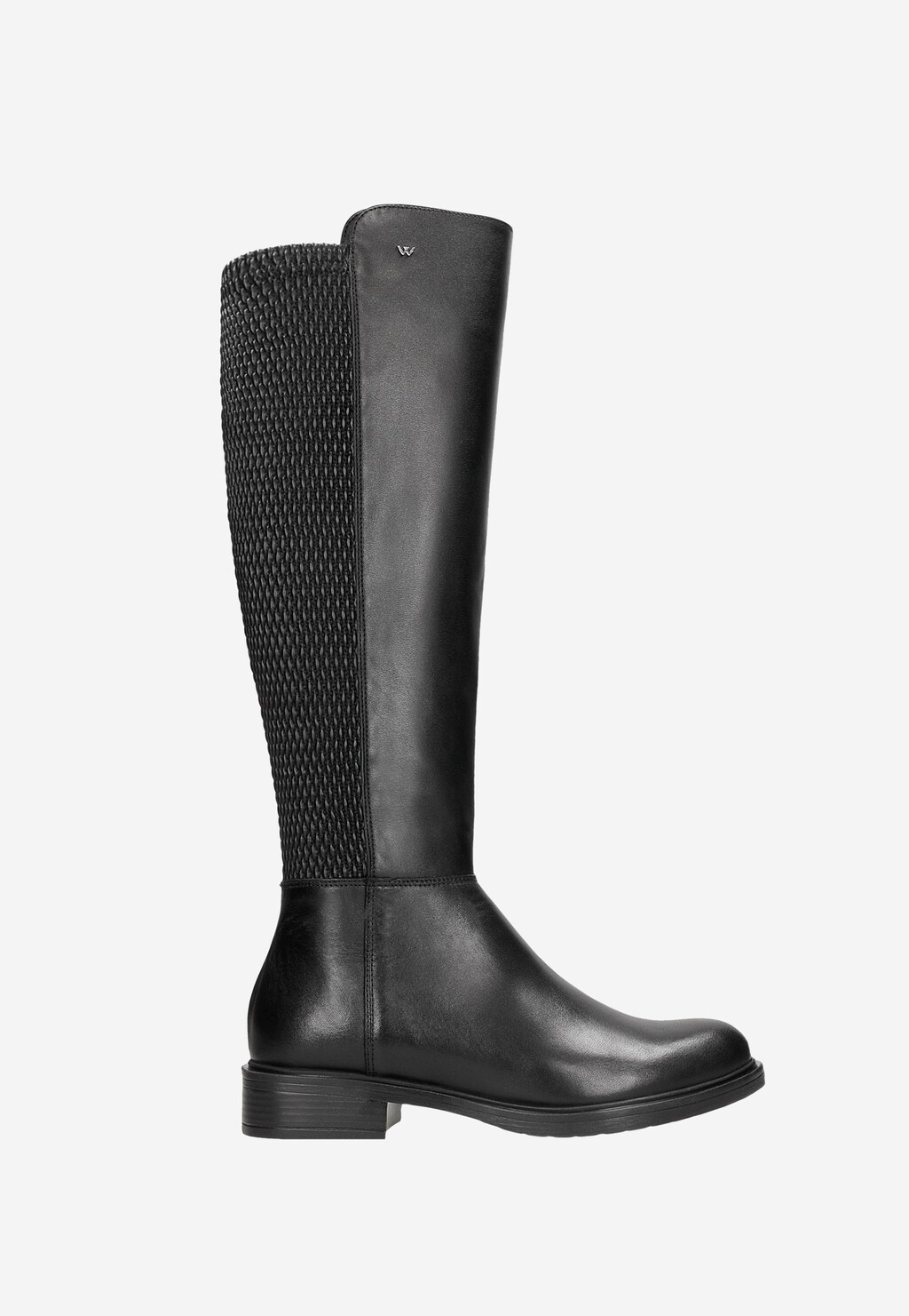 Czarne skórzane kozaki damskie z ociepleniem 71018-71 Widok 2