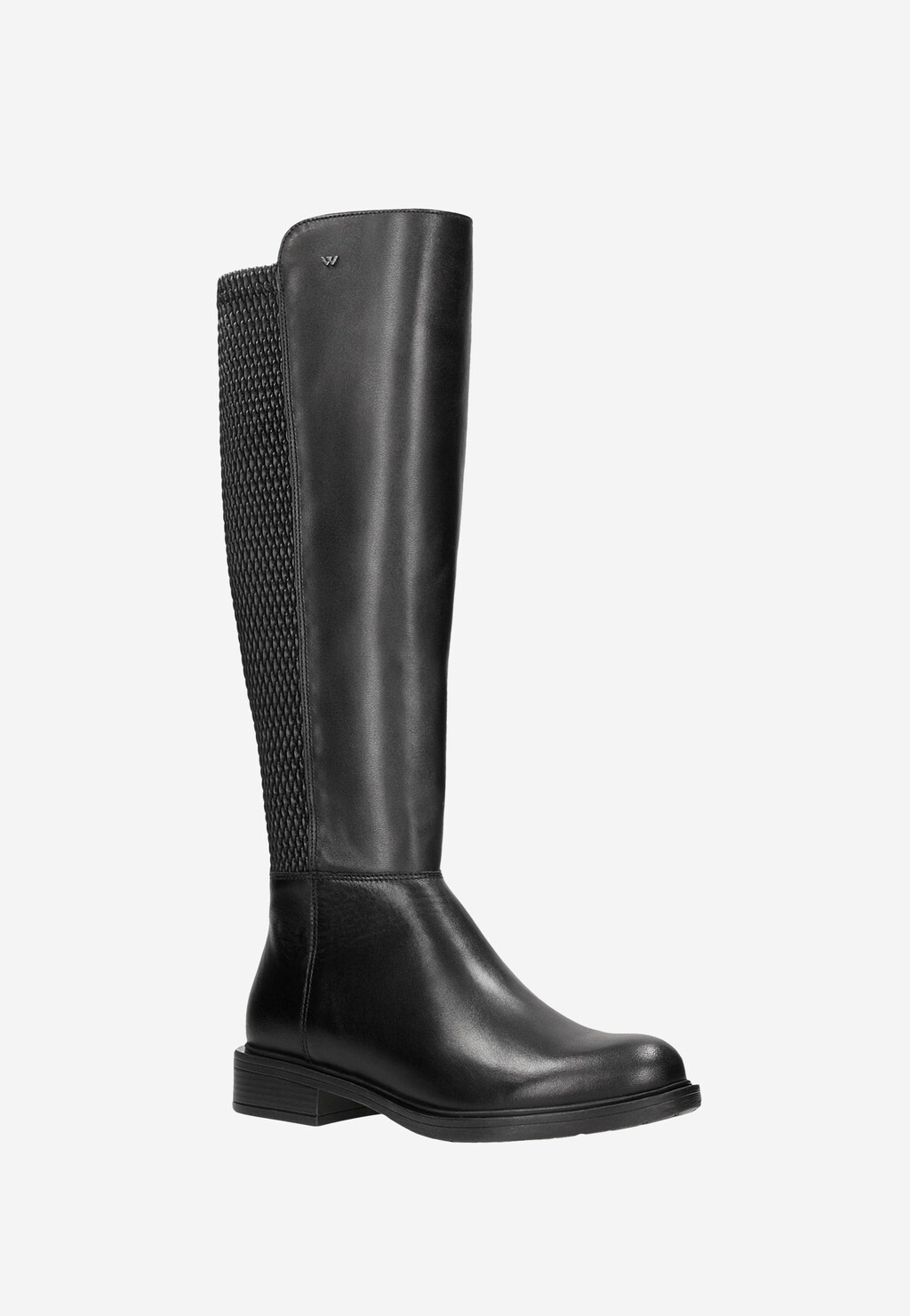 Czarne skórzane kozaki damskie z ociepleniem 71018-71 Widok 3