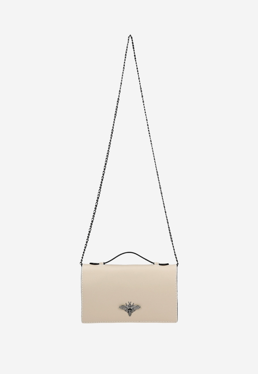 Prémiová béžová kabelka přes rameno crossbody z hladké kůže 80320-54 Widok 5