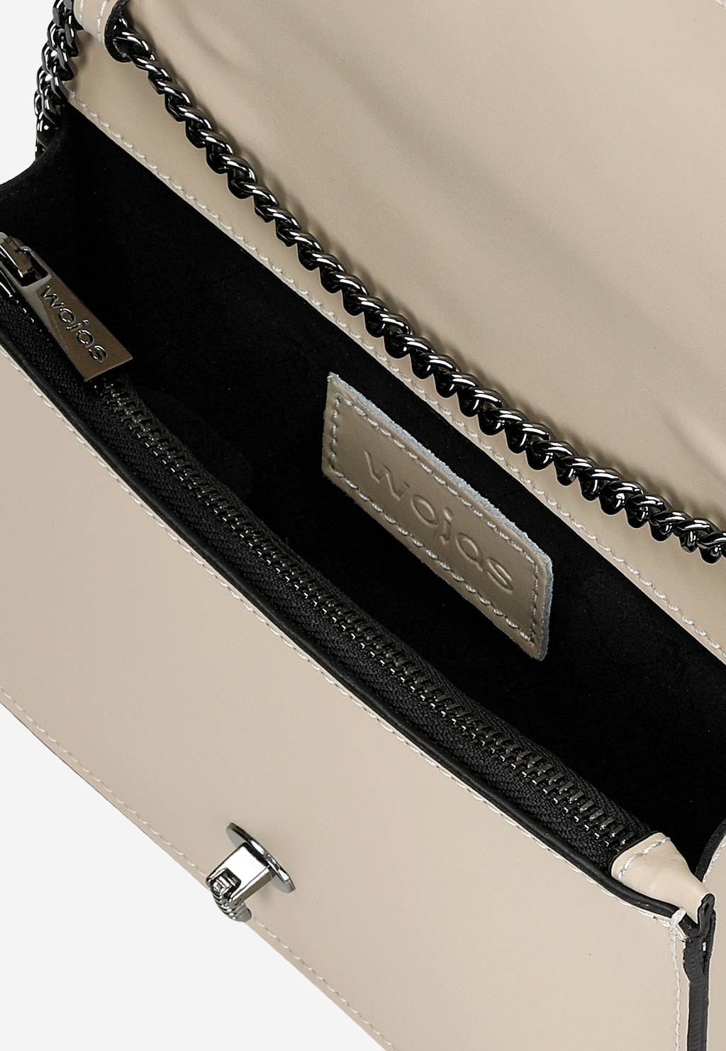 Prémiová béžová kabelka přes rameno crossbody z hladké kůže 80320-54 Widok 6