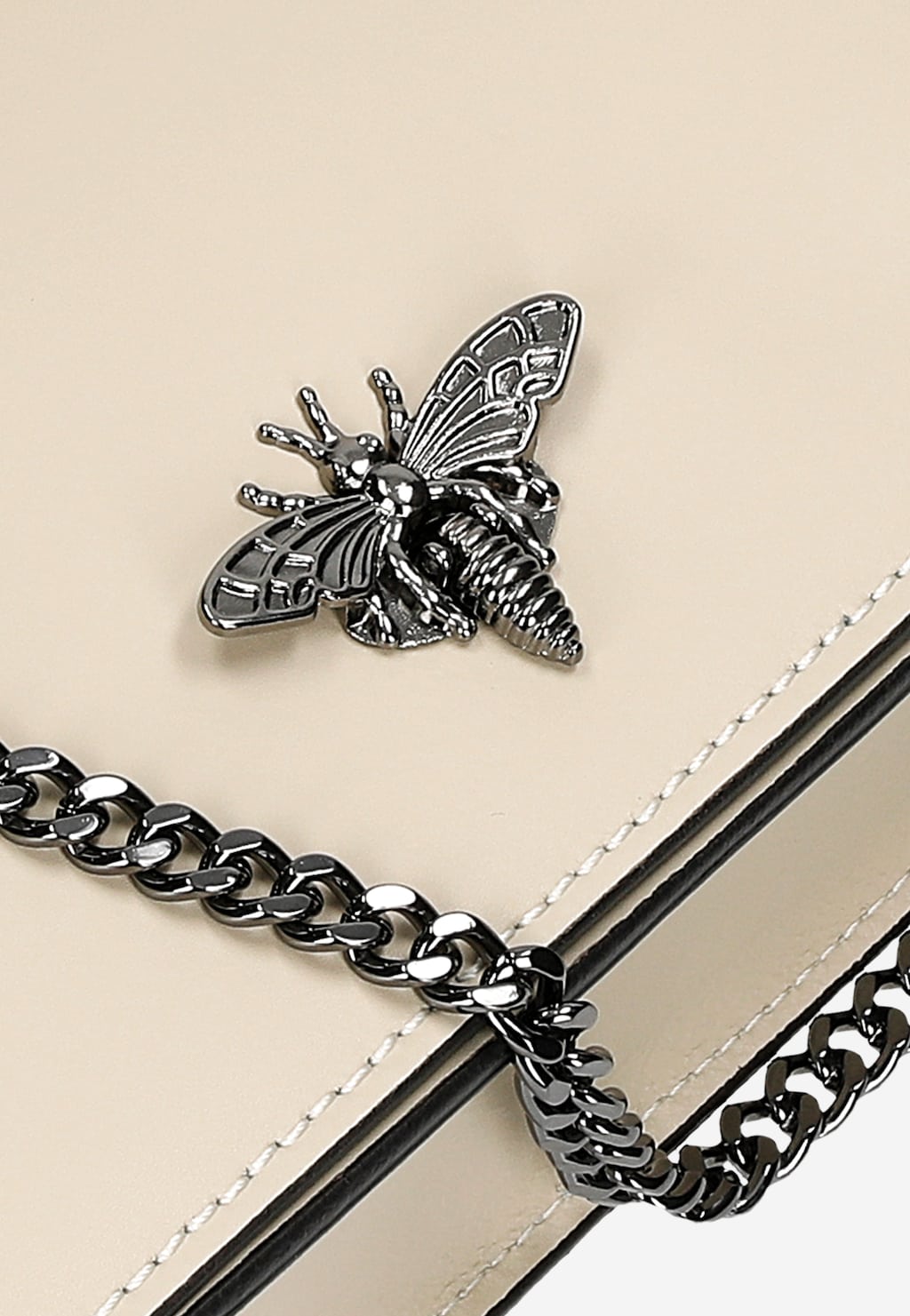 Prémiová béžová kabelka přes rameno crossbody z hladké kůže 80320-54 Widok 7