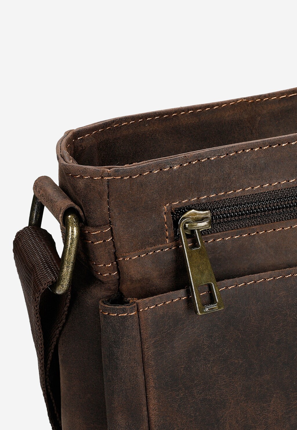 Brązowa torba męska na ramię ze skóry crazy horse 80328-92 Widok 7