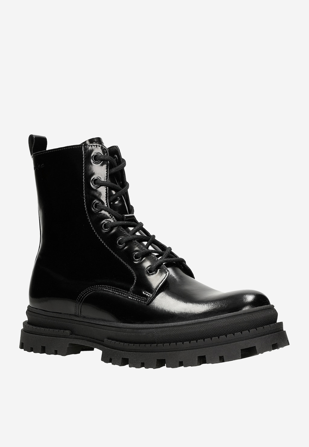 Pánske členkové čižmy z lakovanej kože čiernej farby 24064-31 Widok 3