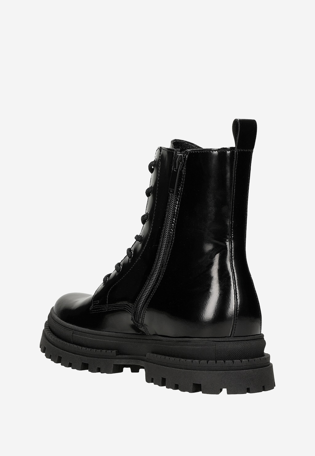 Pánske členkové čižmy z lakovanej kože čiernej farby 24064-31 Widok 4