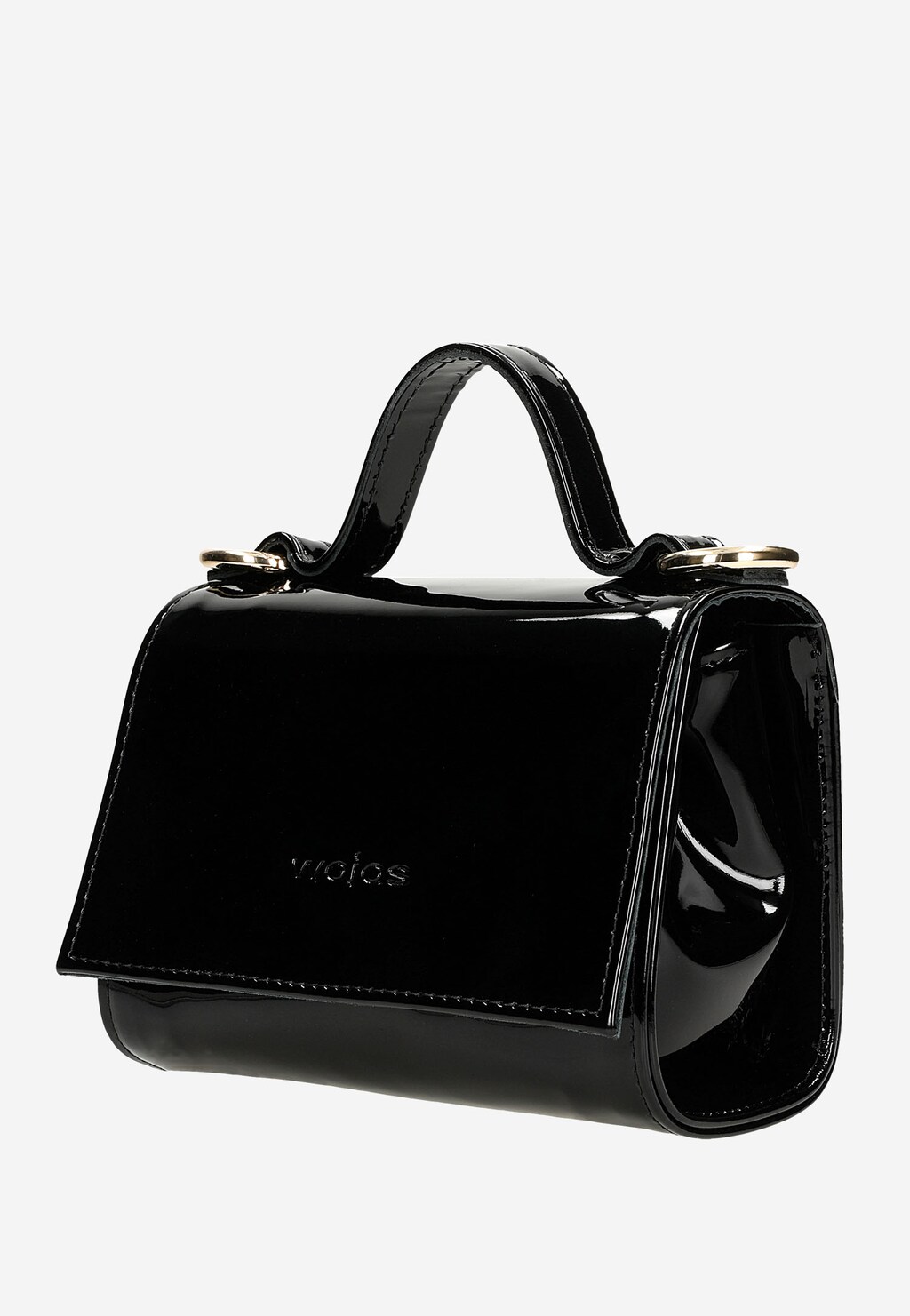 Mała czarna torebka damska z lakierowanej skóry 80347-31 Widok 3