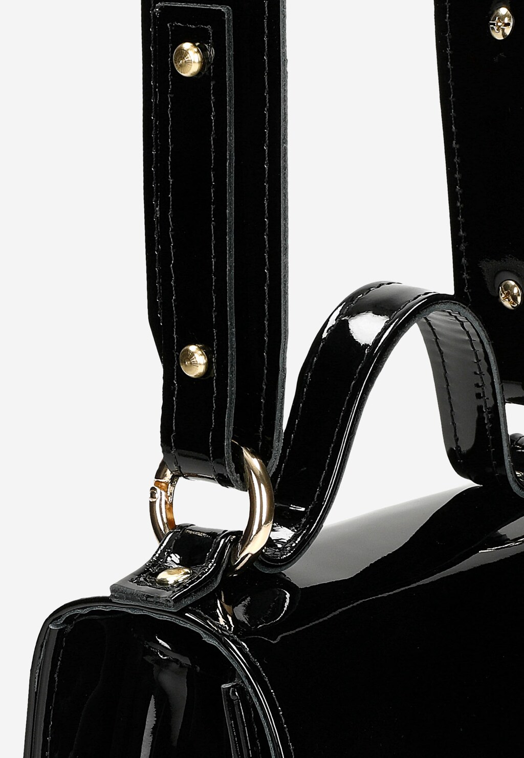 Mała czarna torebka damska z lakierowanej skóry 80347-31 Widok 8