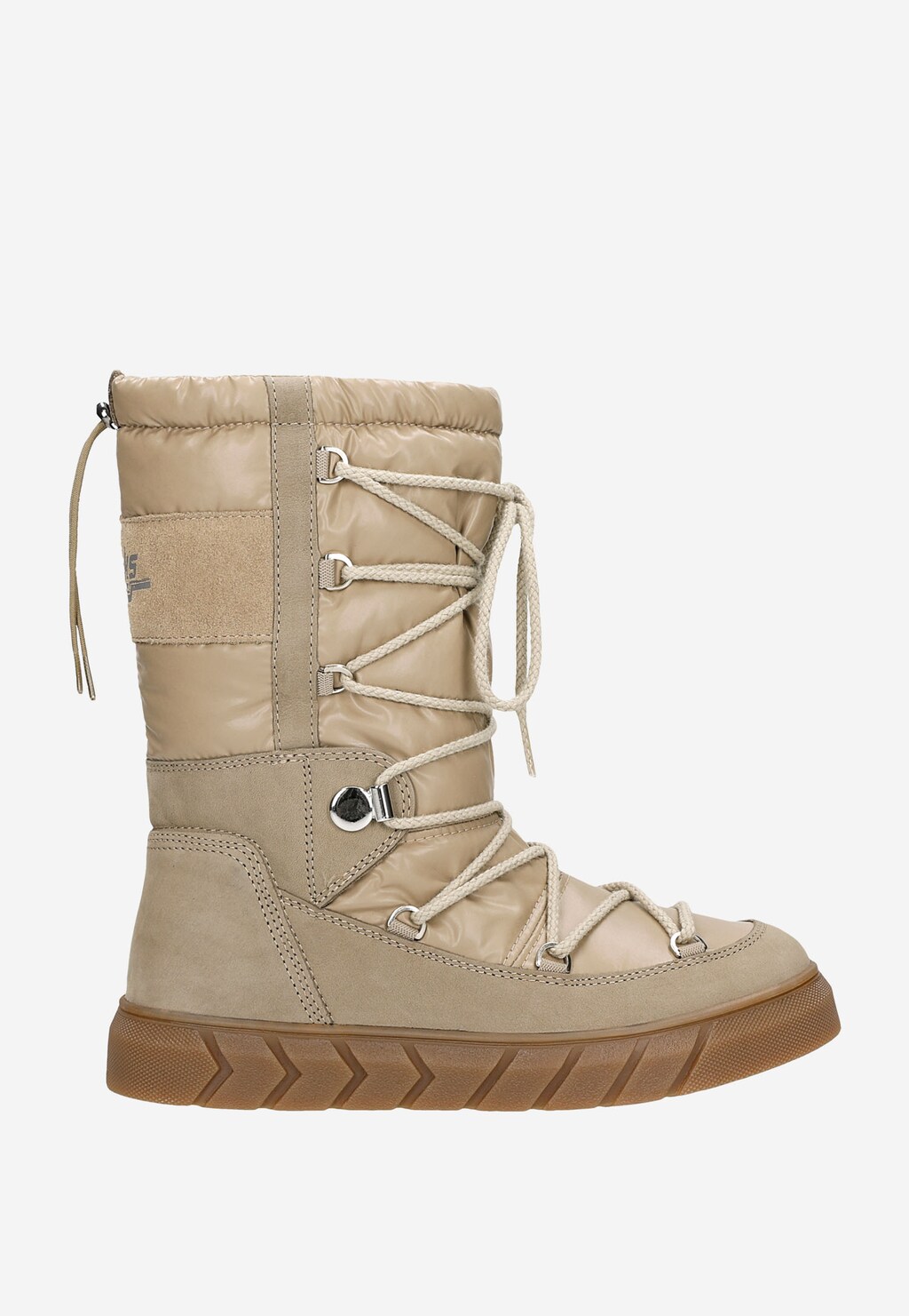 RELAKS beżowe śniegowce damskie z łączonych materiałów R55121-82 Widok 1