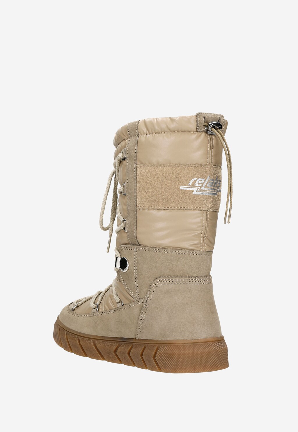 RELAKS beżowe śniegowce damskie z łączonych materiałów R55121-82 Widok 3