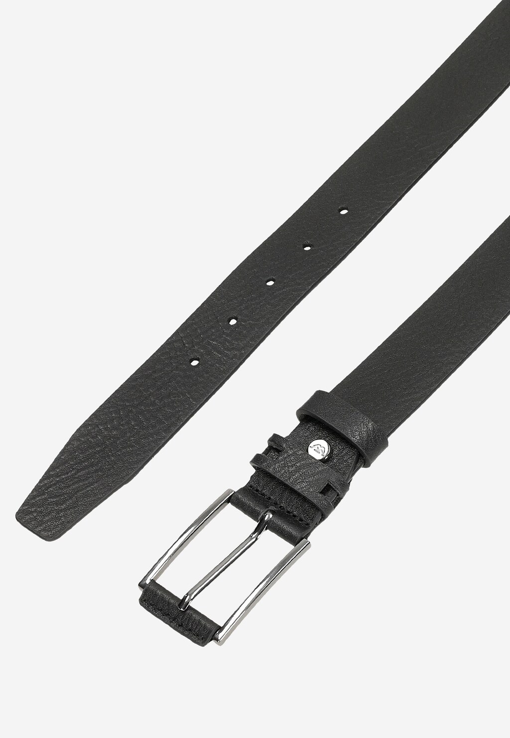 Czarny klasyczny pasek męski ze skóry licowej 93079-51 Widok 4